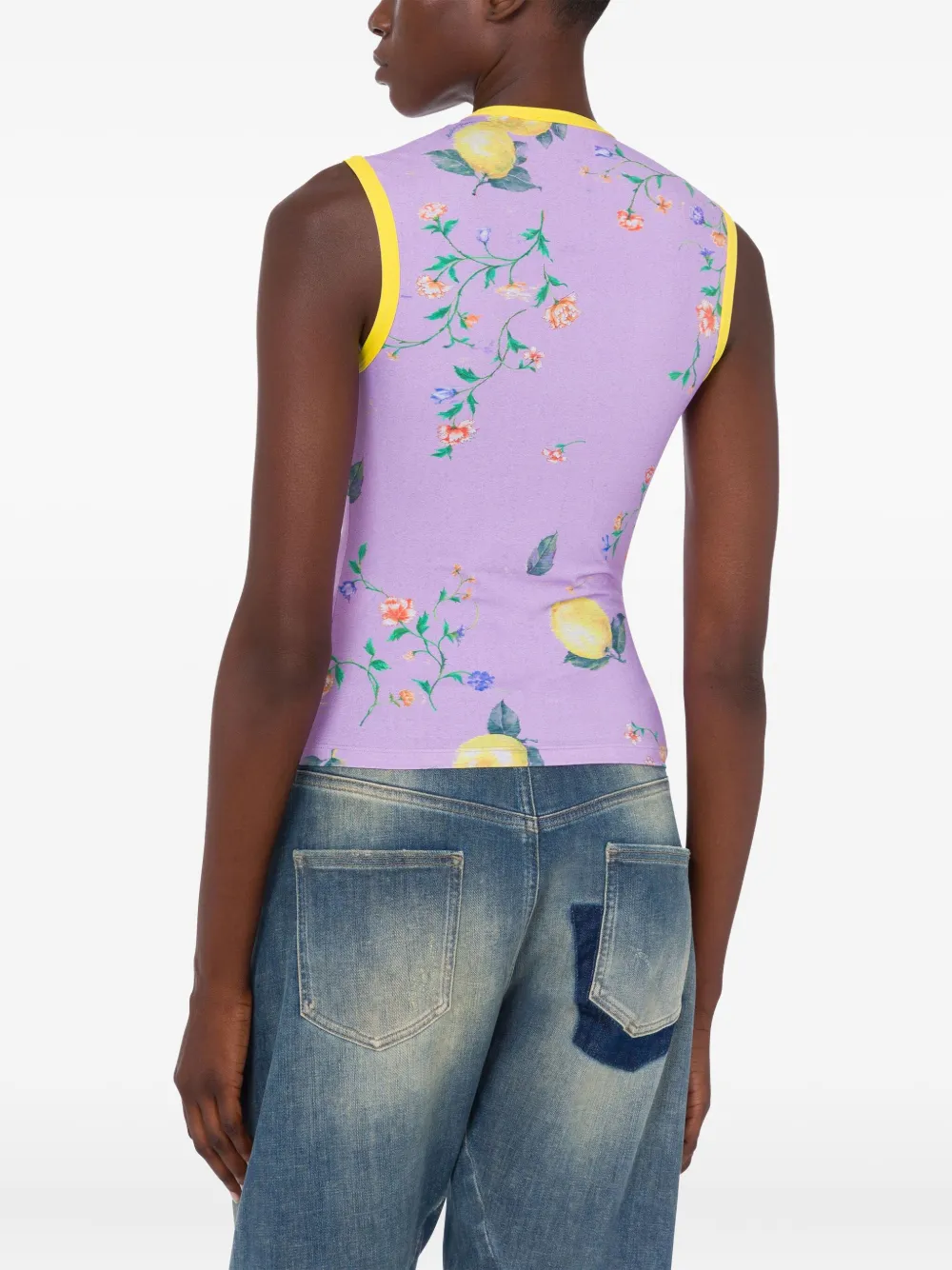 MOSCHINO JEANS Gilet met bloemenprint Paars