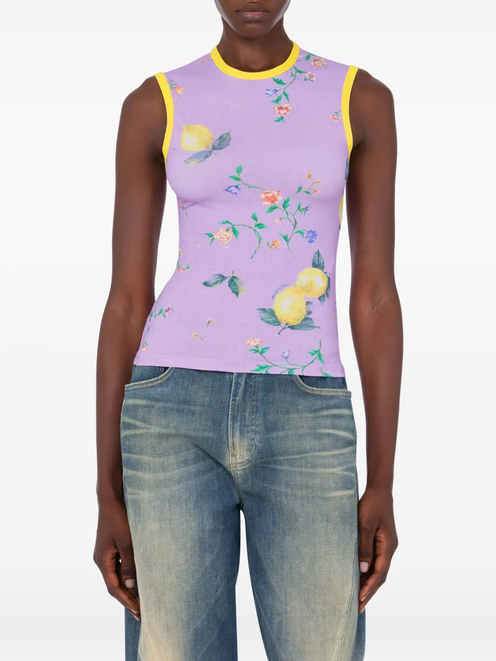 MOSCHINO JEANS Gilet met bloemenprint Paars