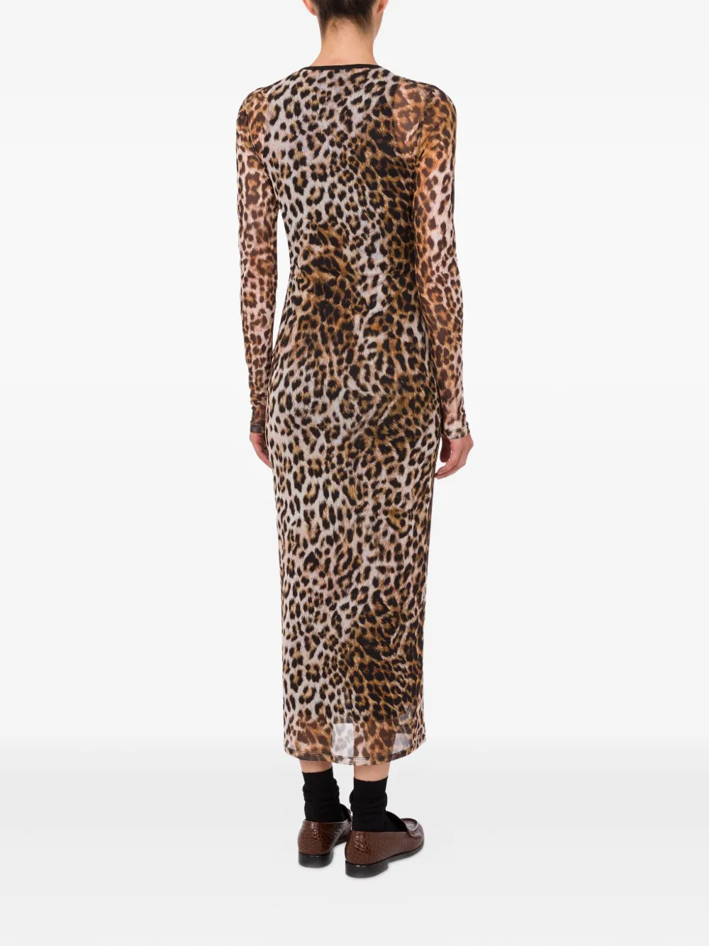  Moschino Jeans Leopard-print Maxi Dress - Brown 
