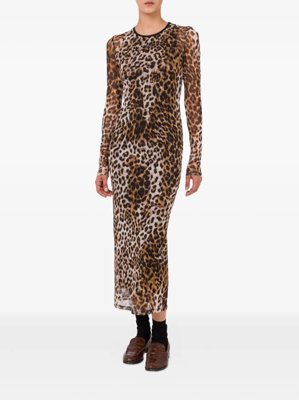  Moschino Jeans Leopard-print Maxi Dress - Brown 
