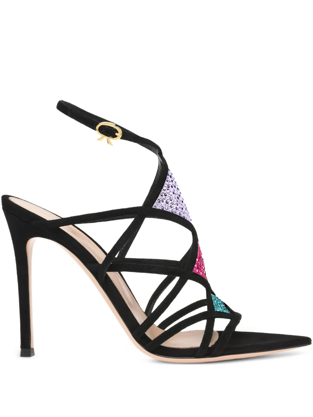 Gianvito Rossi Confetti Sandalen Mit Verziertem Riemen 105mm In Black