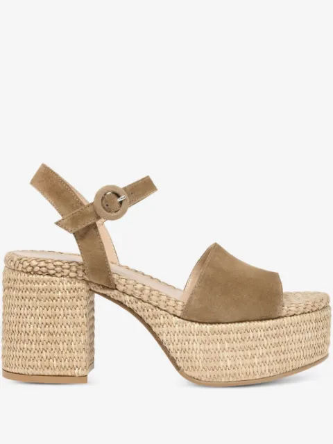 Gianvito Rossi Sandália Carol de camurça com fivela e salto 75mm