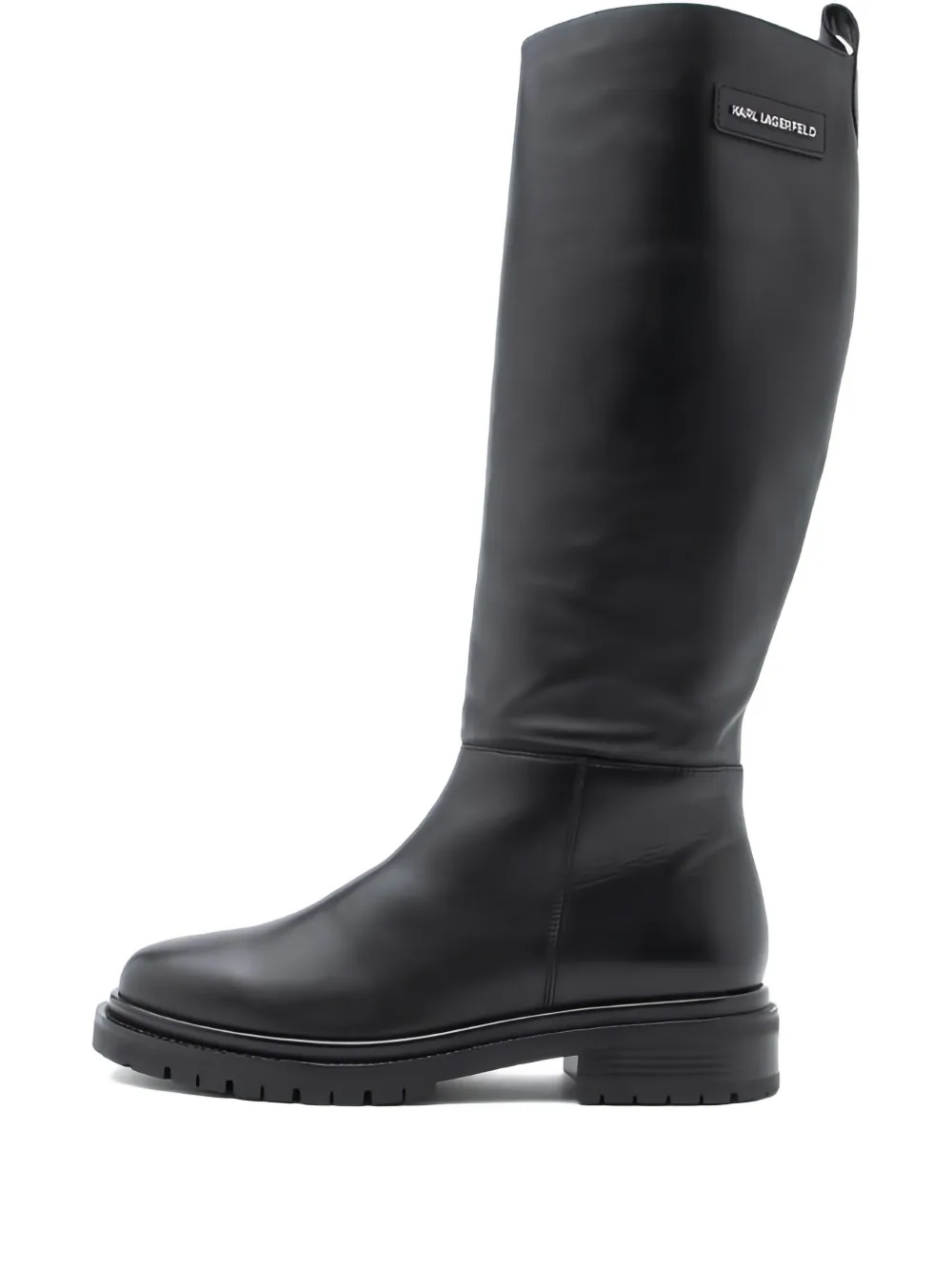 Karl Lagerfeld logo-detail side-zip knee-high boots | Black | Image 1