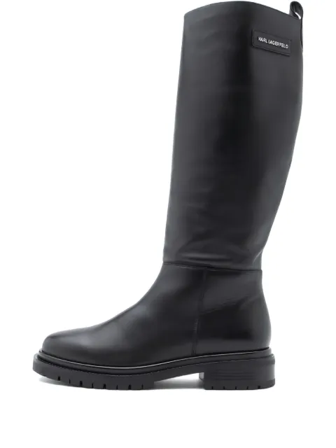 Karl Lagerfeld logo-detail side-zip knee-high boot