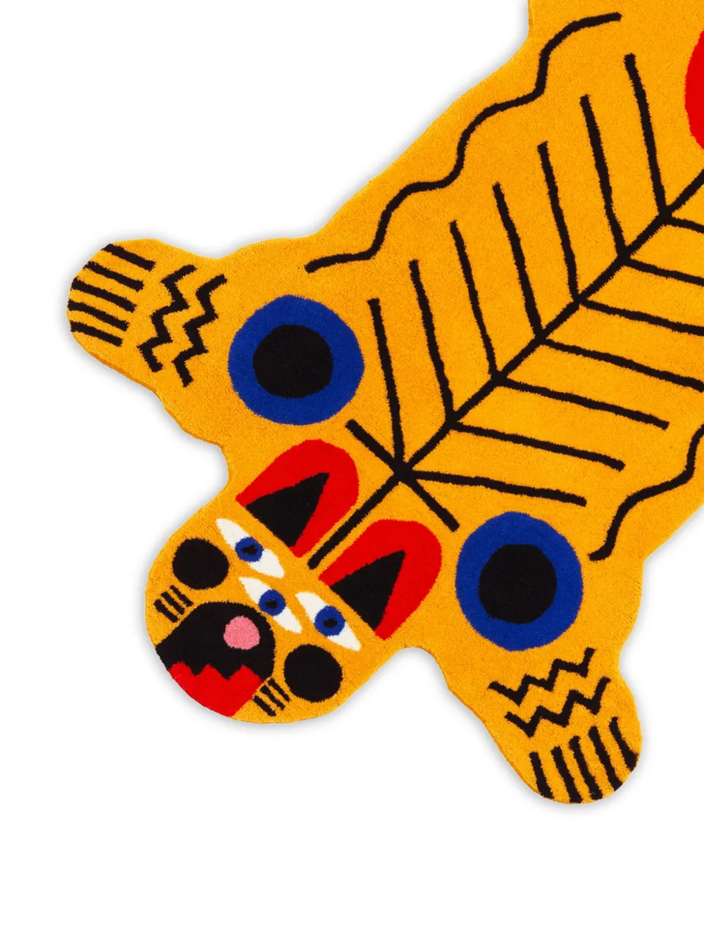 Qeeboo Oggian Italian Tiger shaped large rug (200cm x 128cm) | Rugs | Image 2