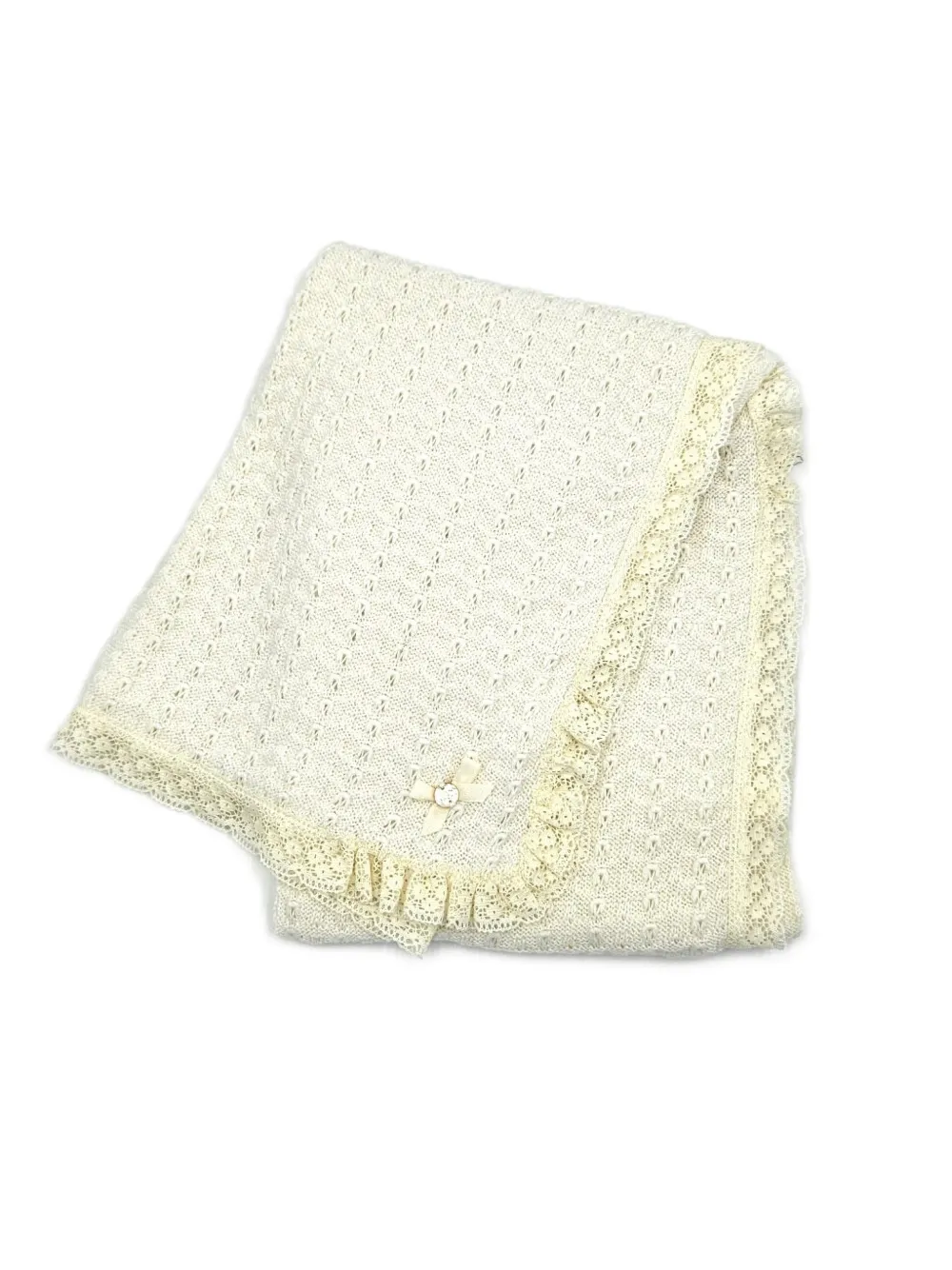 Paz Rodriguez Deken met ruche afwerking - Beige