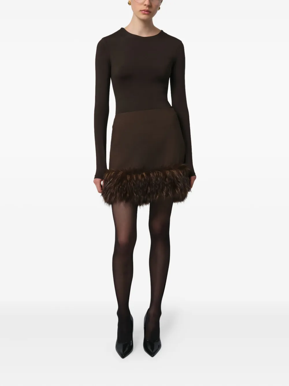 Apparis Meadow Mini Skirt In Brown