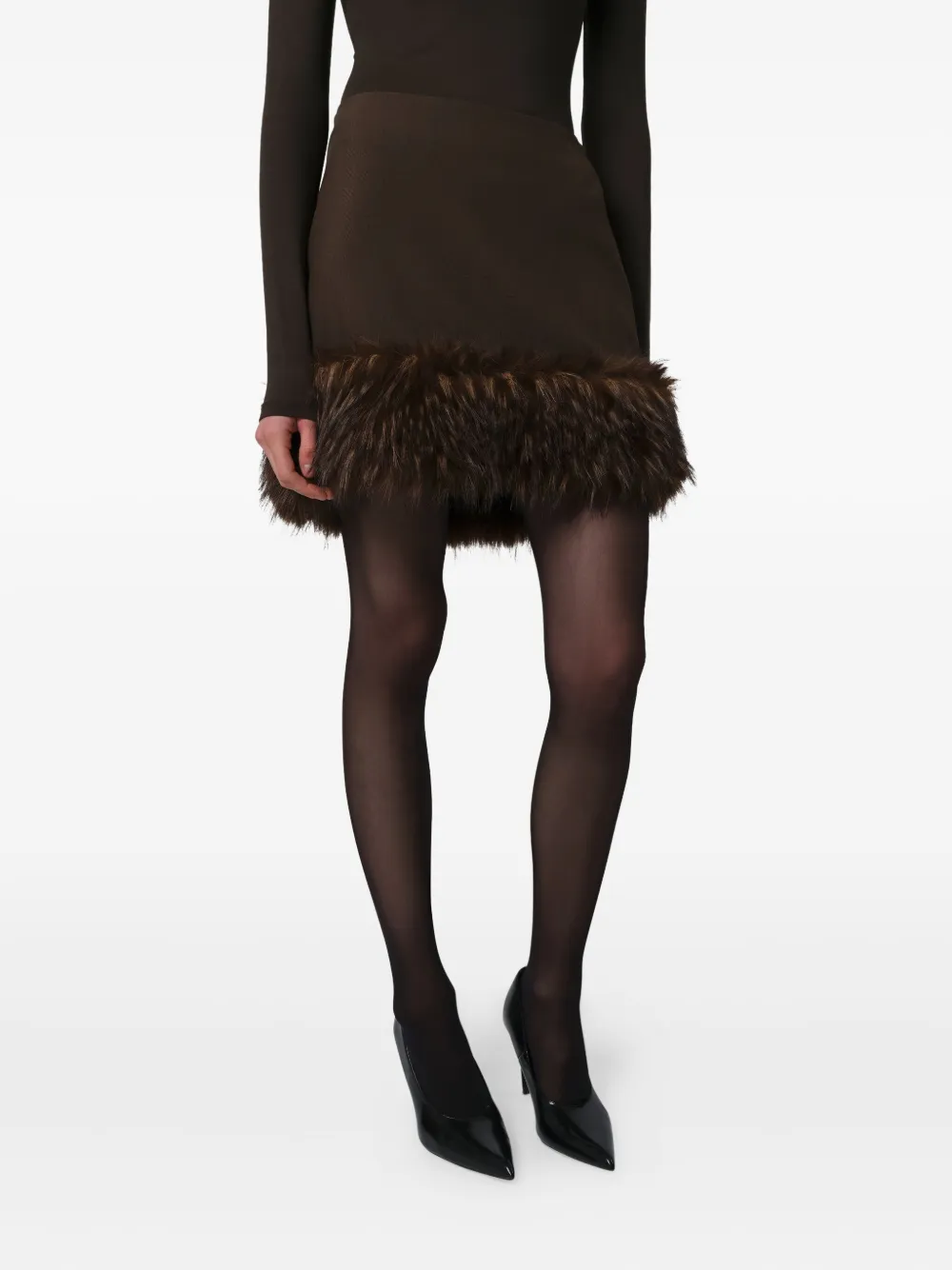 Apparis Meadow Mini Skirt In Brown