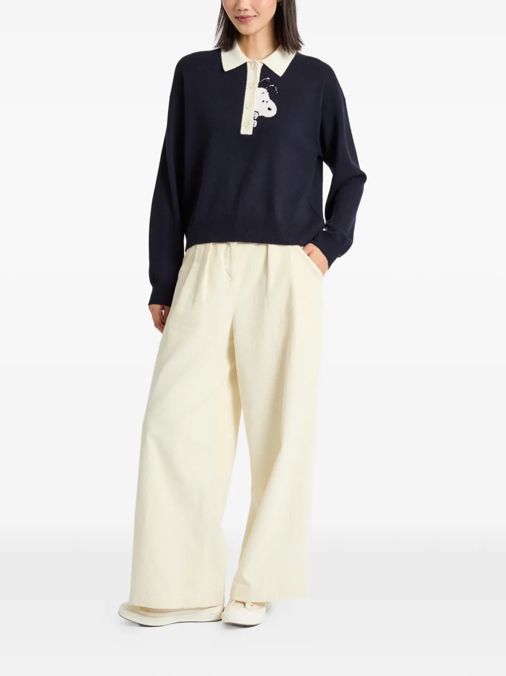 Chinti & Parker x Peanuts Snoopy Peekabow poloshirt - Blauw