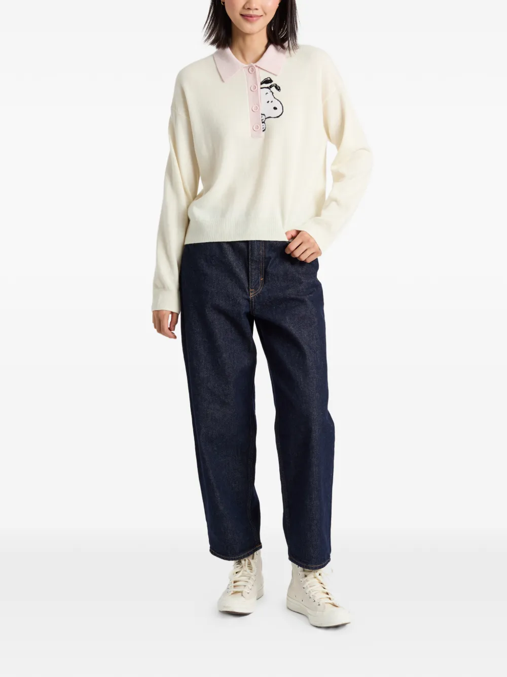 Chinti & Parker x Peanuts Snoopy Peekabow poloshirt - Beige