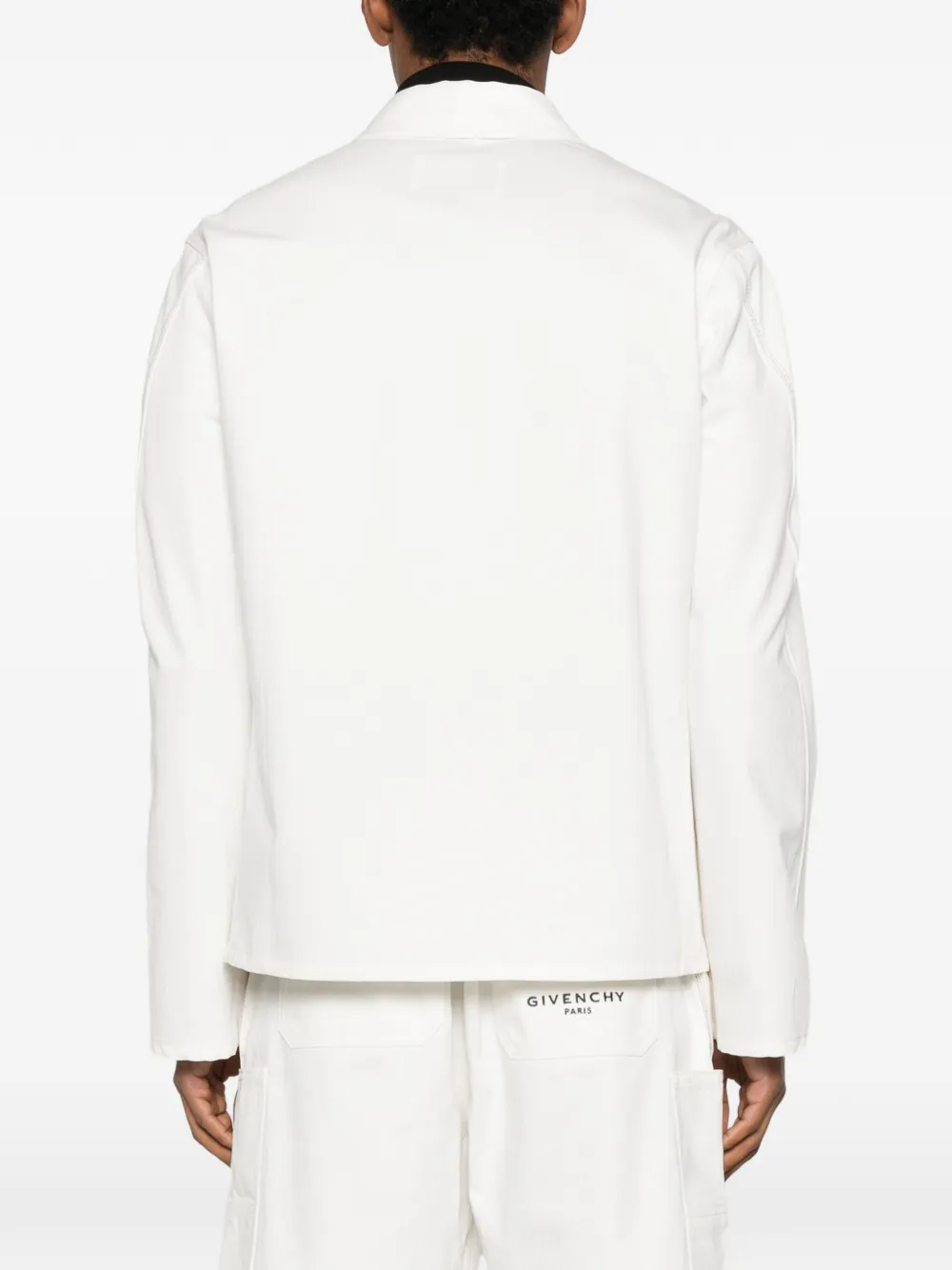 Givenchy Long Sleeve Denim Cotton Jacket With Pocket In Neutral