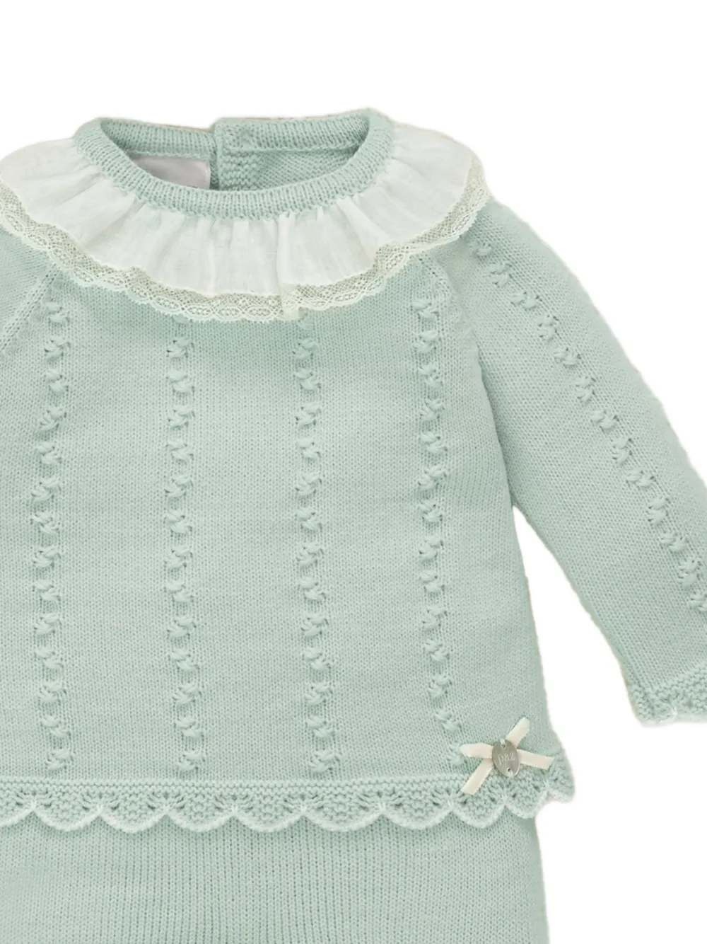 Paz Rodriguez lace ruffled pajamas set - Groen