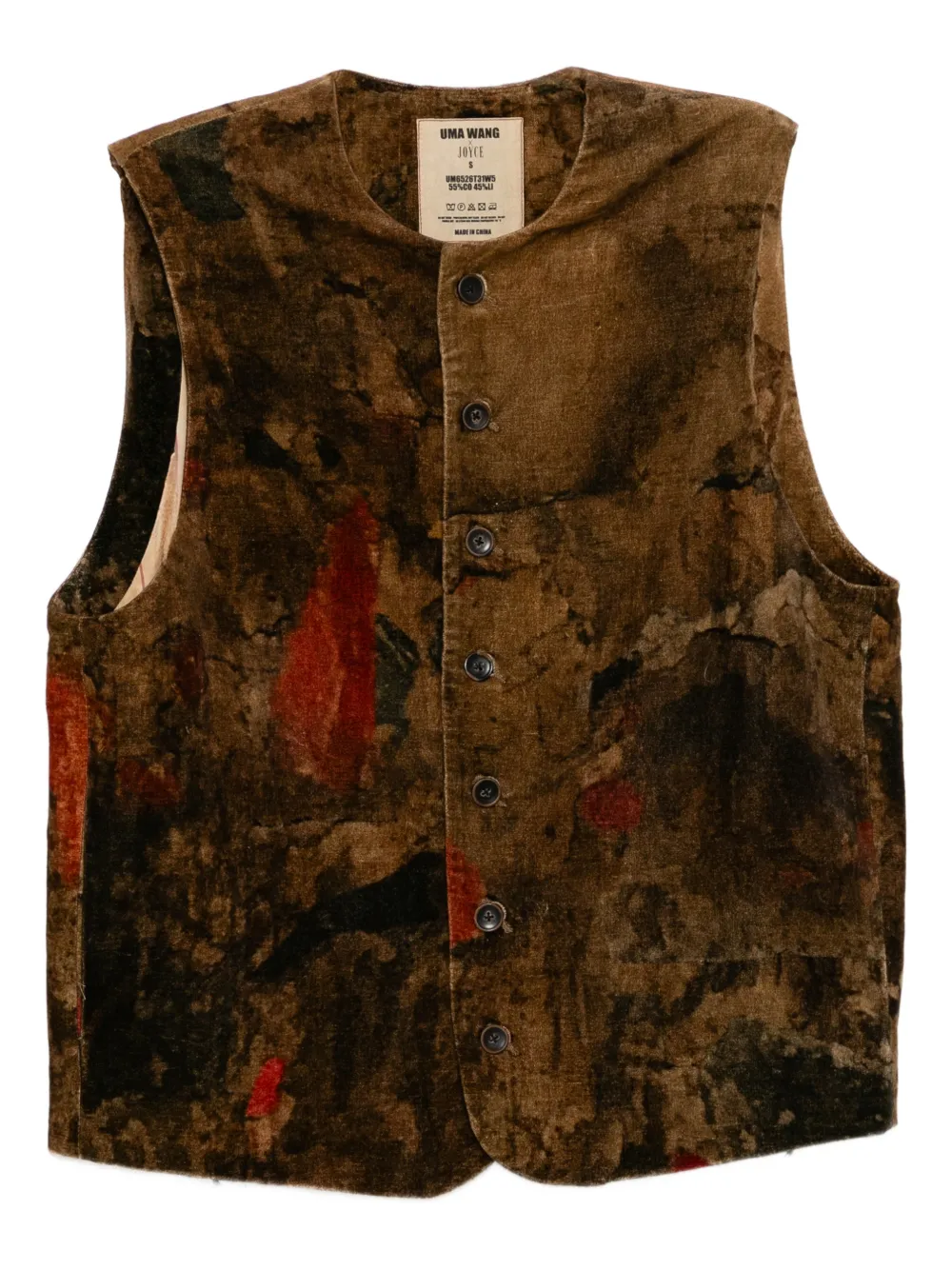 Uma Wang velvet gilet - Brown