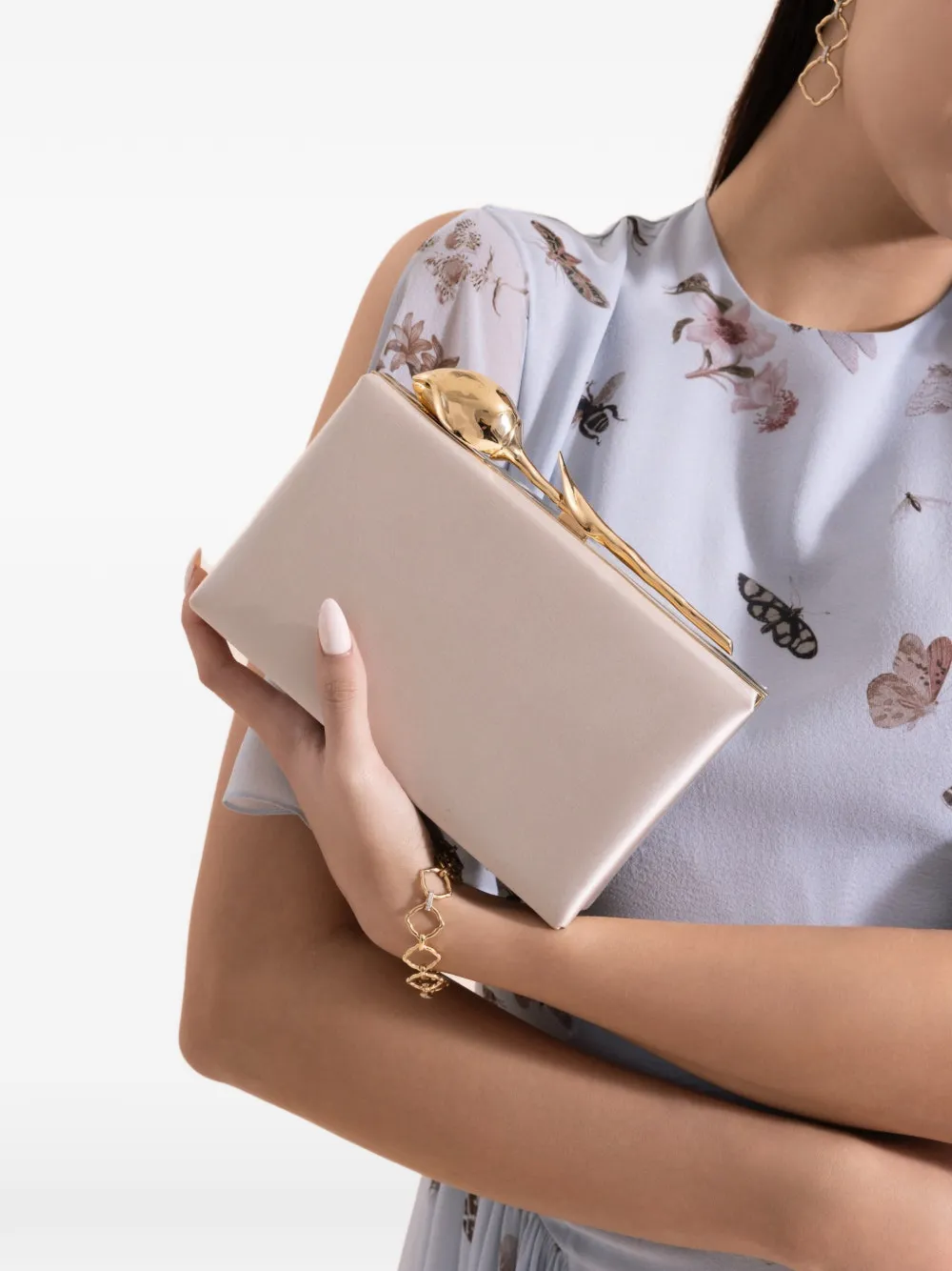 ERDEM Bloom Minaudière Beige