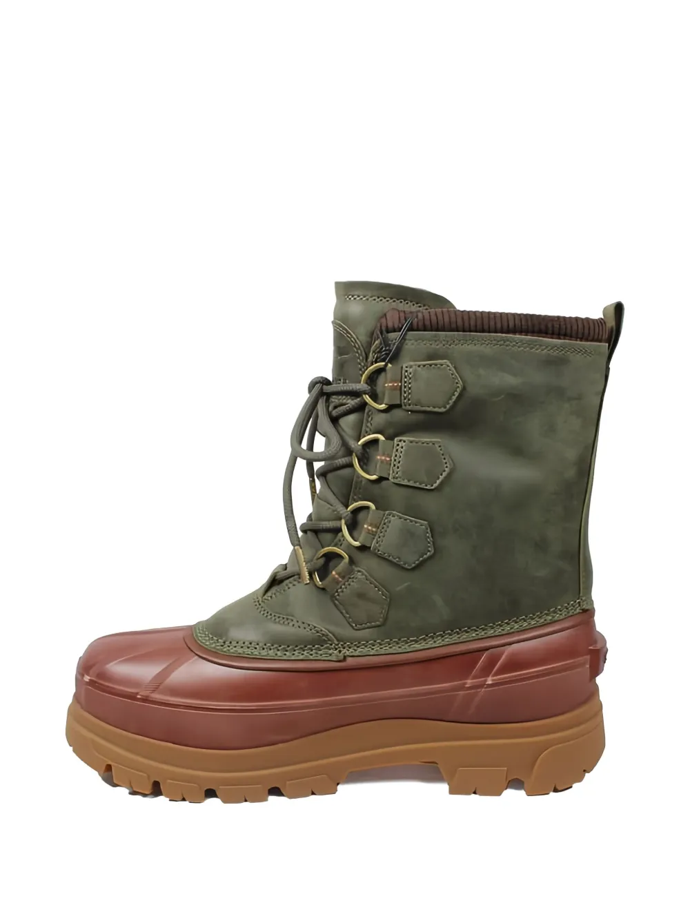 Barbour x Sorel Caribou leren veterlaarzen Groen