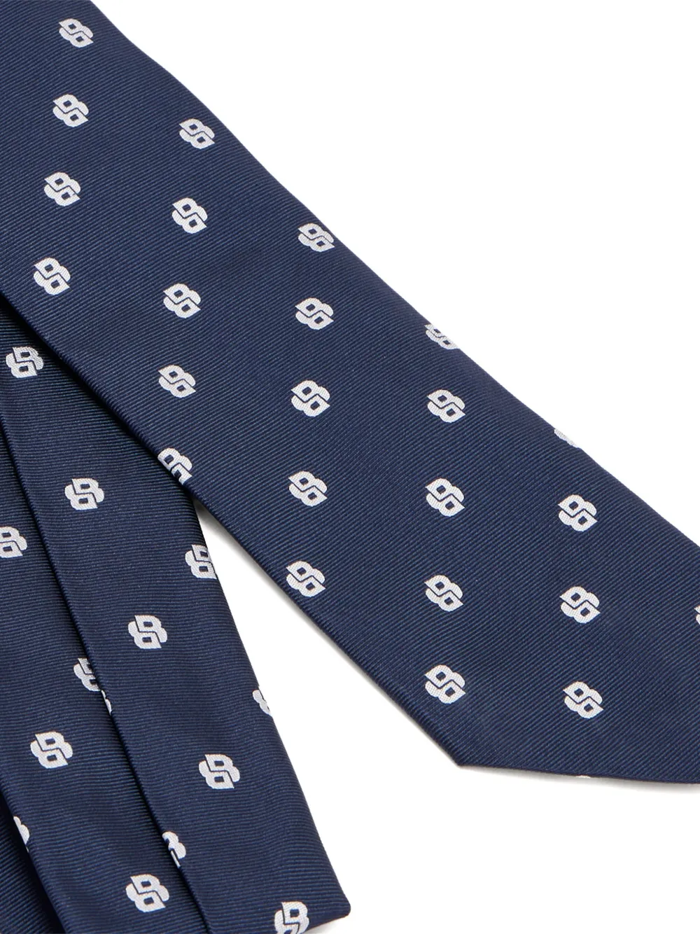 BOSS Zijden stropdas met patroon Blauw