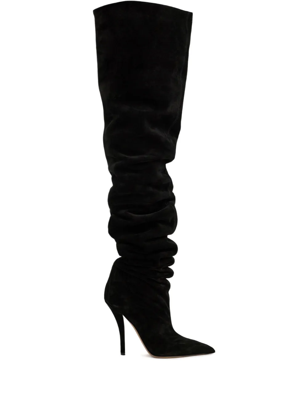 Paris Texas Jessica Ruched Stiletto Boots In Black