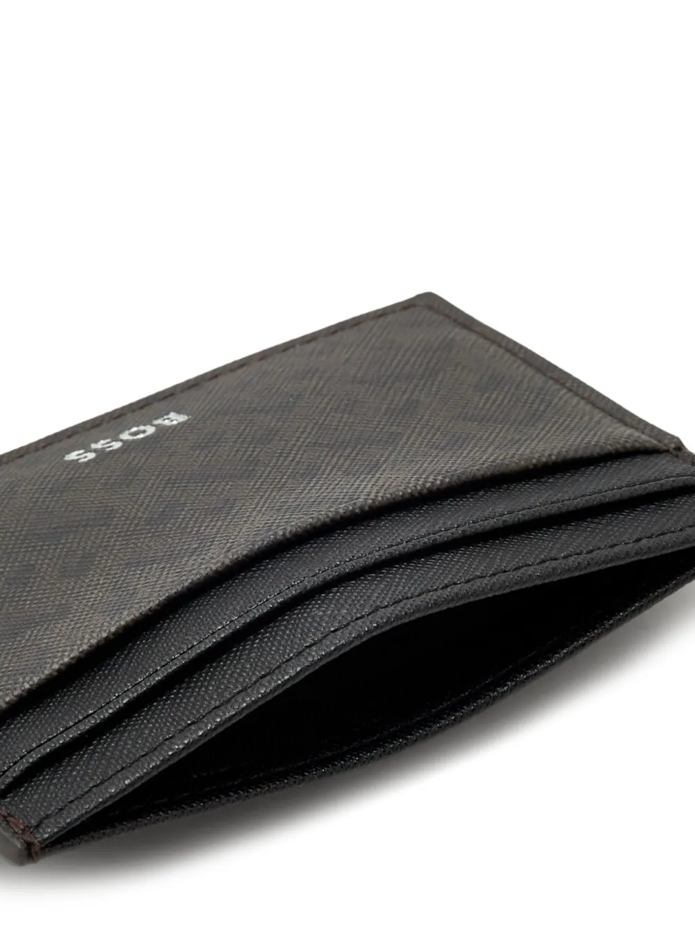 BOSS Pasjeshouder met logo-reliëf Bruin