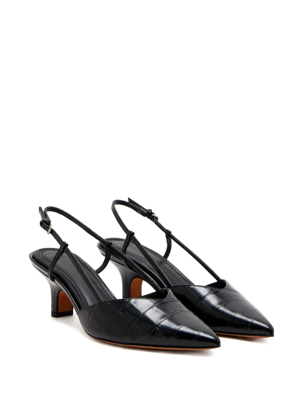 Vince 75 mm Levvy leren slingback pumps Zwart