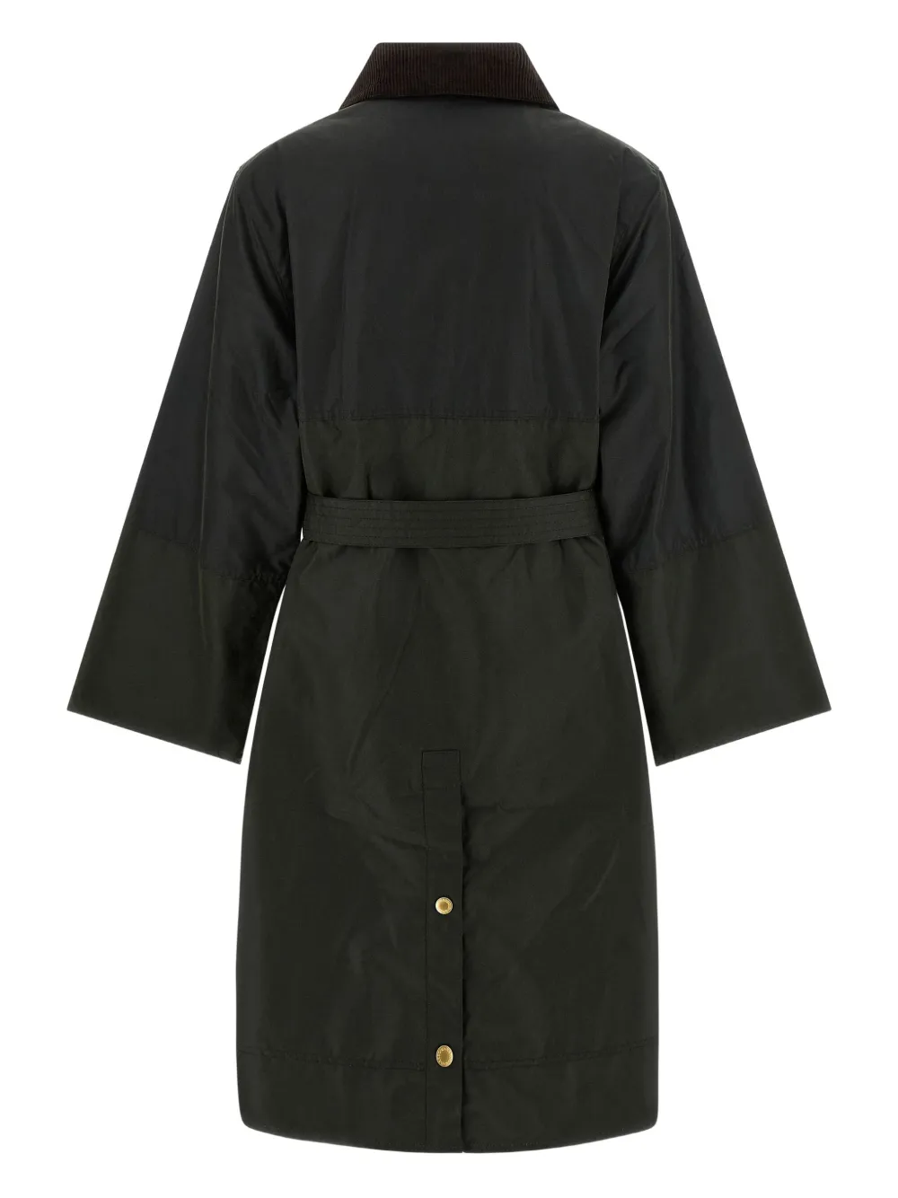 Barbour Milda Waxed Trench Coat In Green