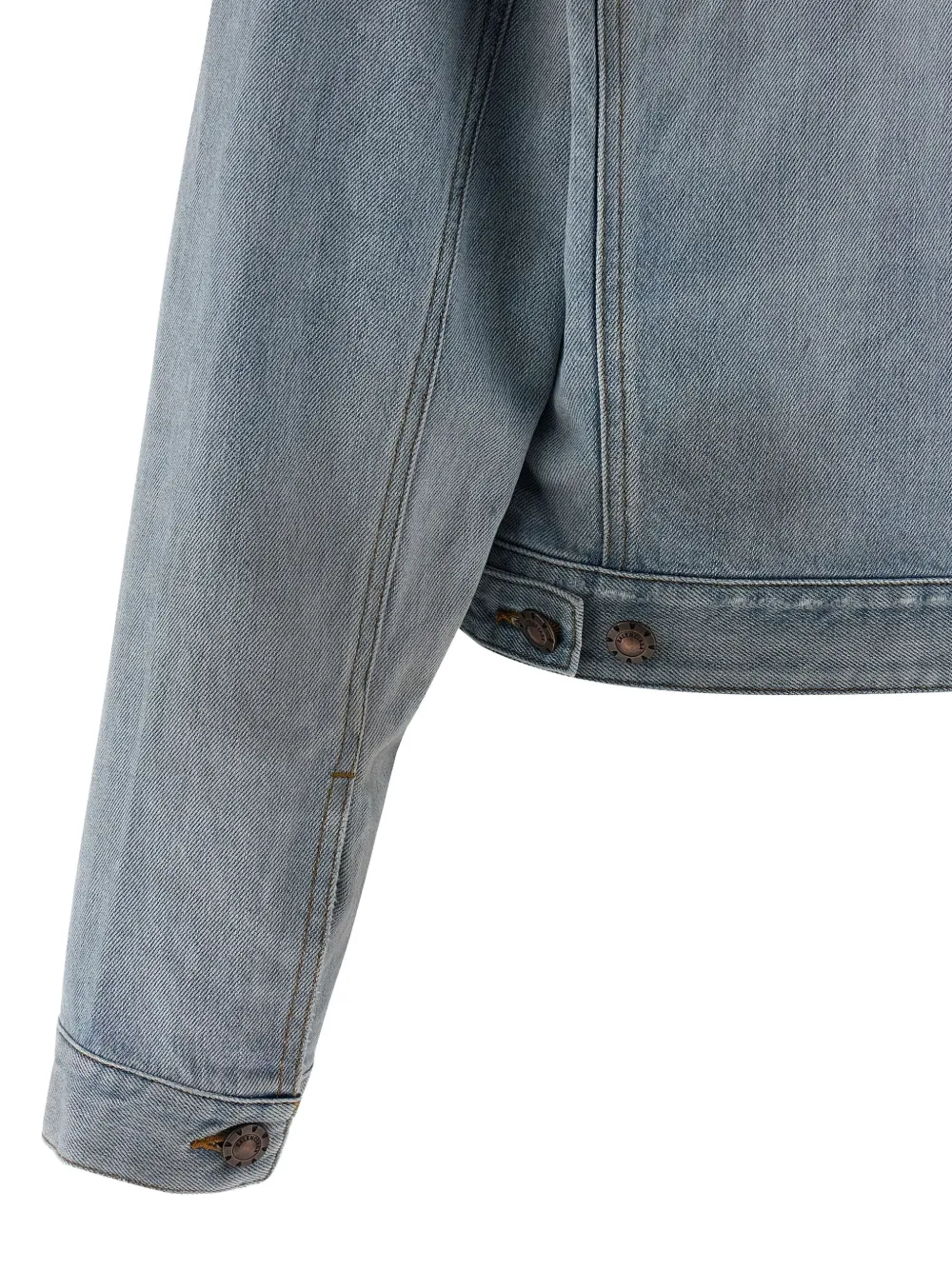 Balenciaga Stonewashed Double-layer Jacket In Blue