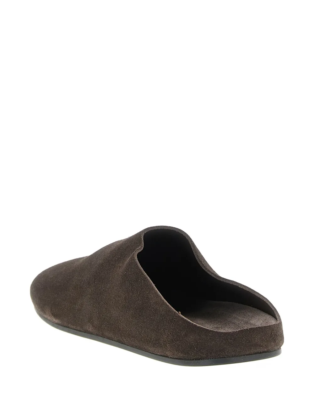 The Row Hudson Shearling-lined Suede Clogs In Brown