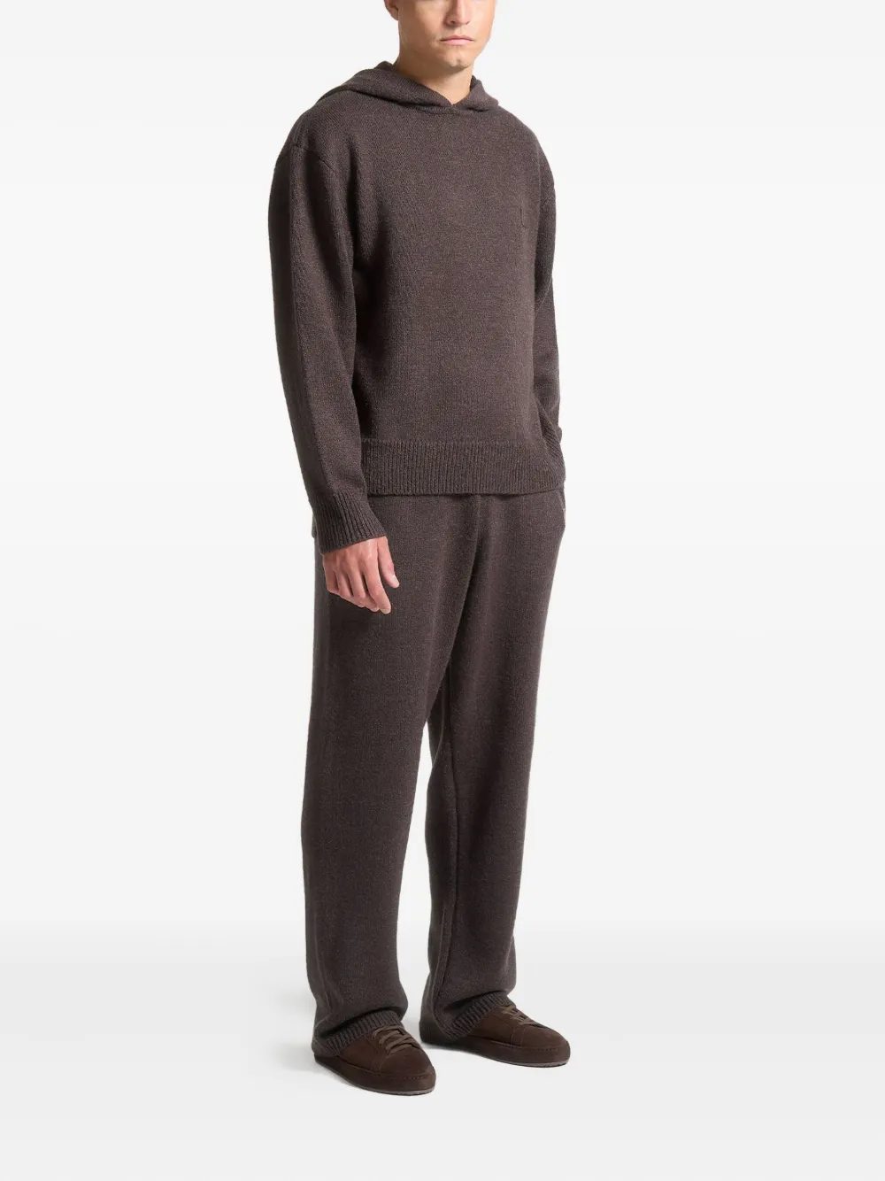 Manière De Voir Hoodie met logopatch Bruin