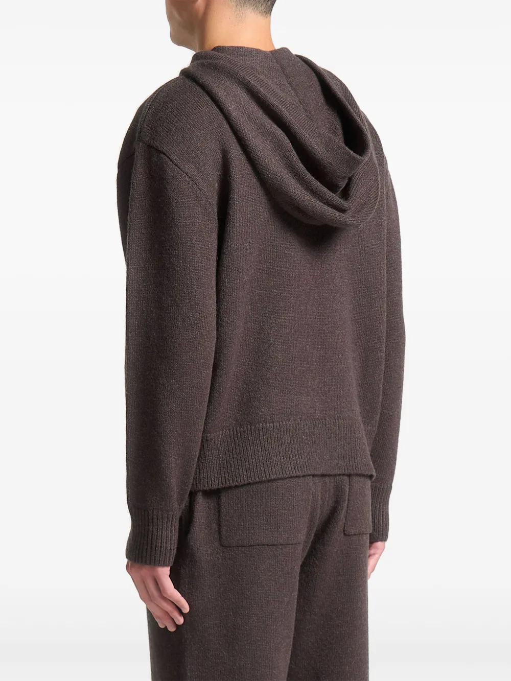 Manière De Voir Hoodie met logopatch Bruin