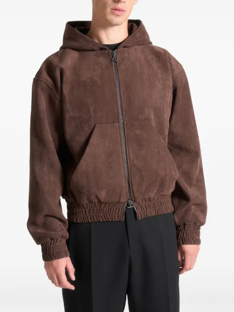 Manière De Voir Cropped Wildleder Hoodie - braun
