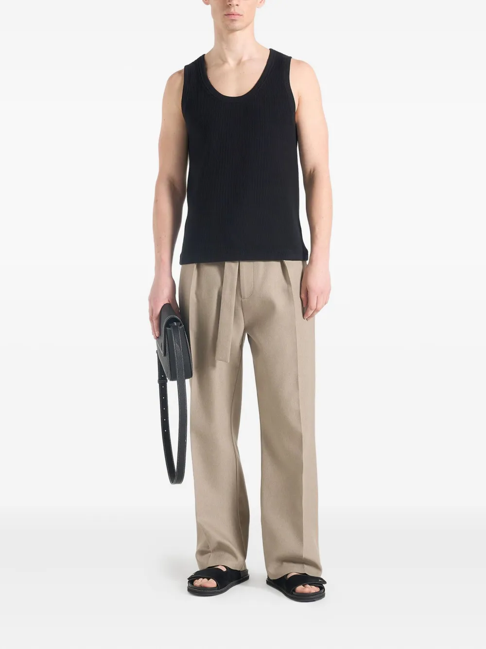 Manière De Voir Justin ribgebreide top - Zwart