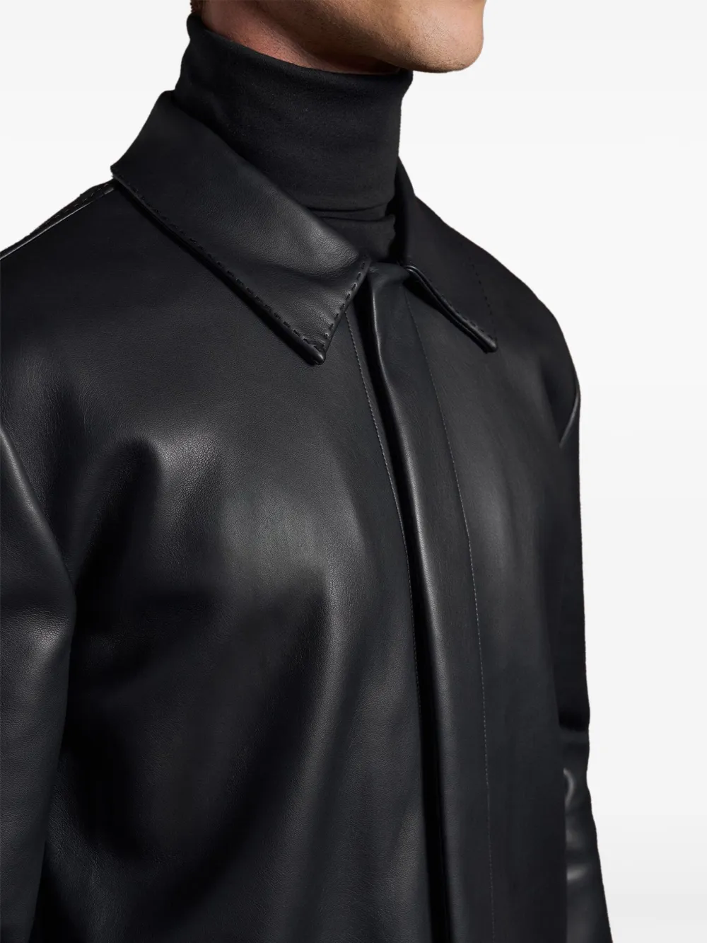 Manière De Voir Shirtjack van imitatieleer Zwart