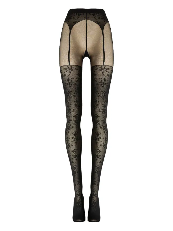 garter belt tights wolford Wolford Garter Belt Tights in Black & Black main image 1