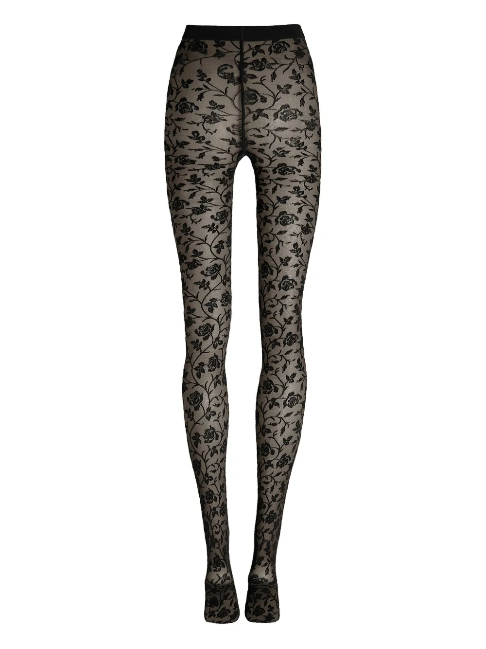 Wolford Panty met bloemenprint Zwart