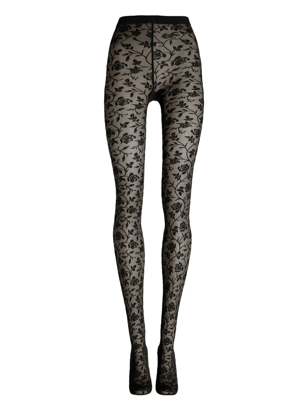 Wolford Strumpfhose mit Blumen - Schwarz