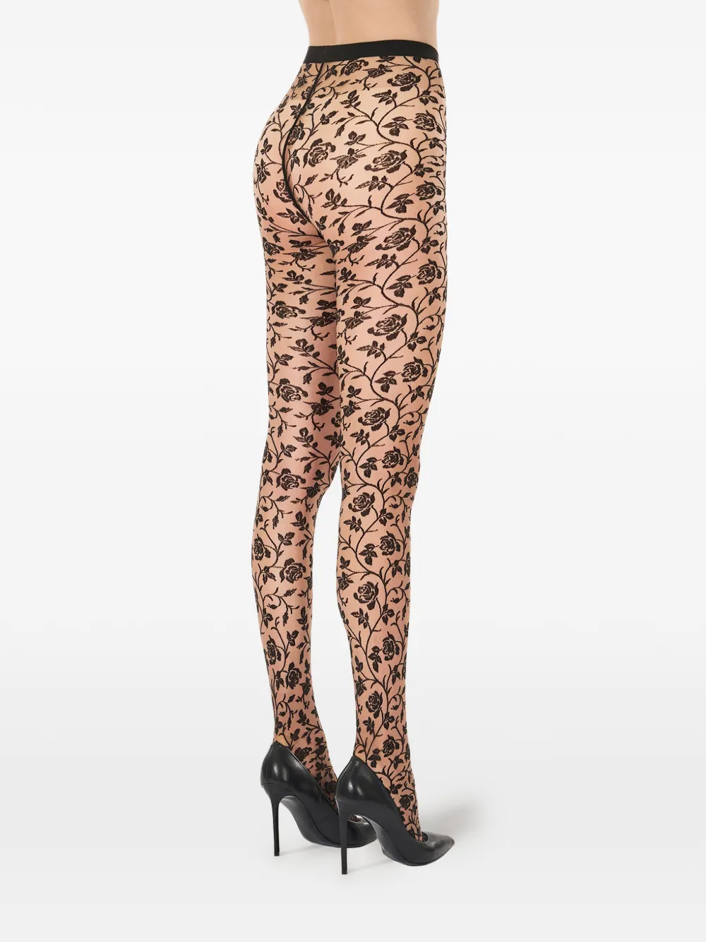 Wolford Rose Floral Tights - Neutrals 