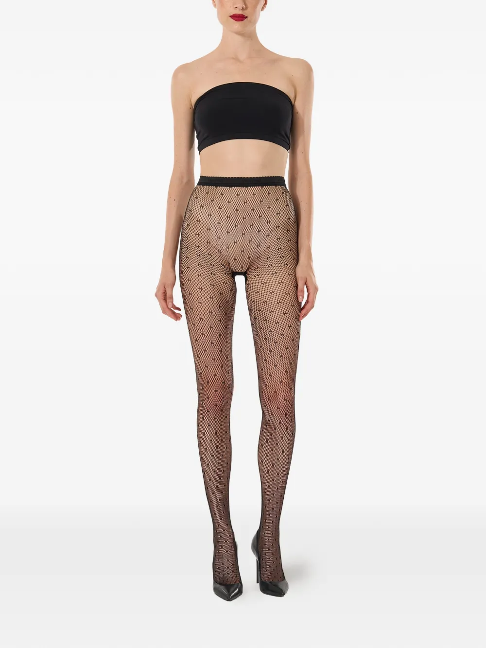  Wolford Dotted Net Tights - Black 