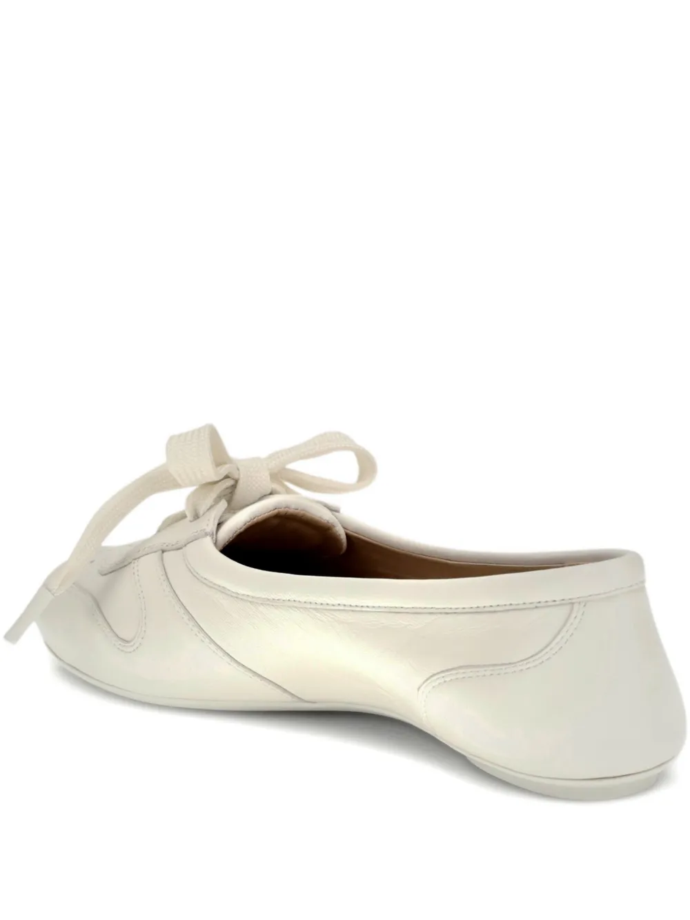 Gianvito Rossi Lace-up Ballet Flats In White