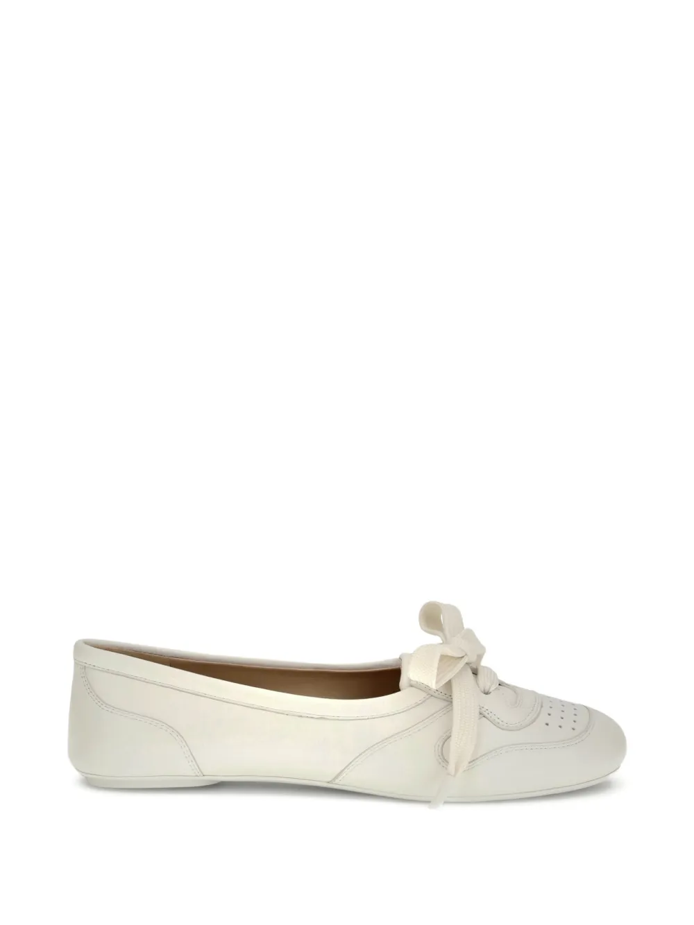 Gianvito Rossi Lace-up Ballet Flats In White