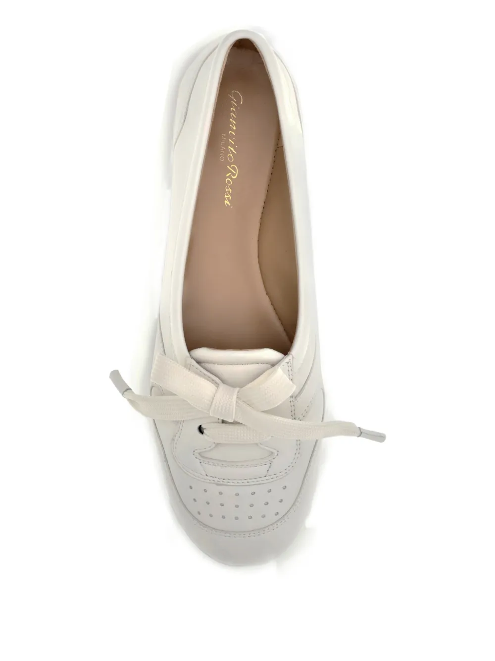 Gianvito Rossi Lace-up Ballet Flats In White