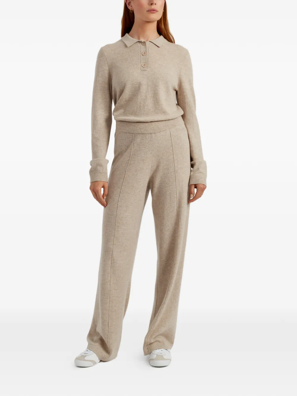 Chinti & Parker Trainingsbroek met wijde pijpen - Beige