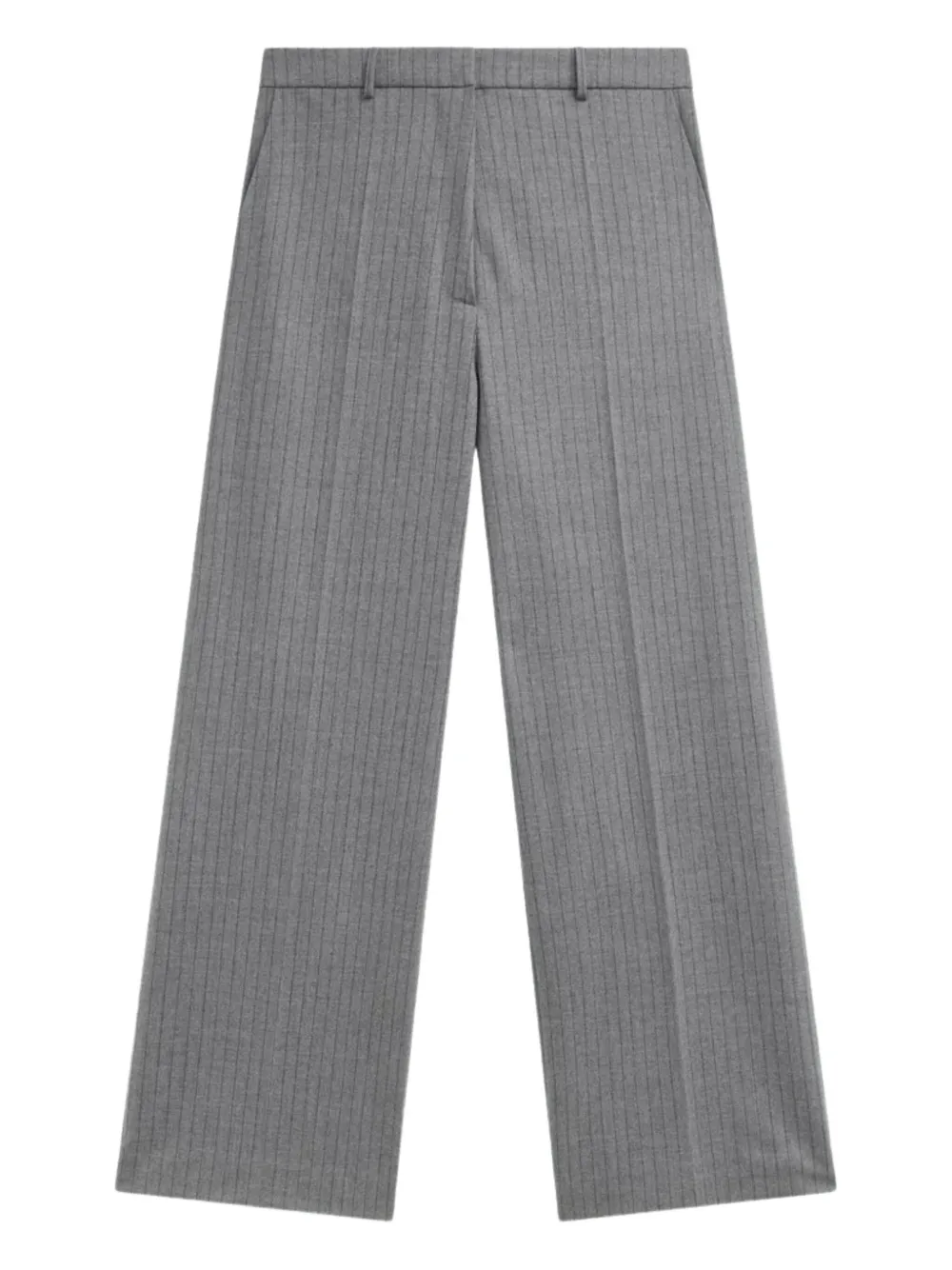 The Frankie Shop Striped-pattern Pleat Trousers In Gray