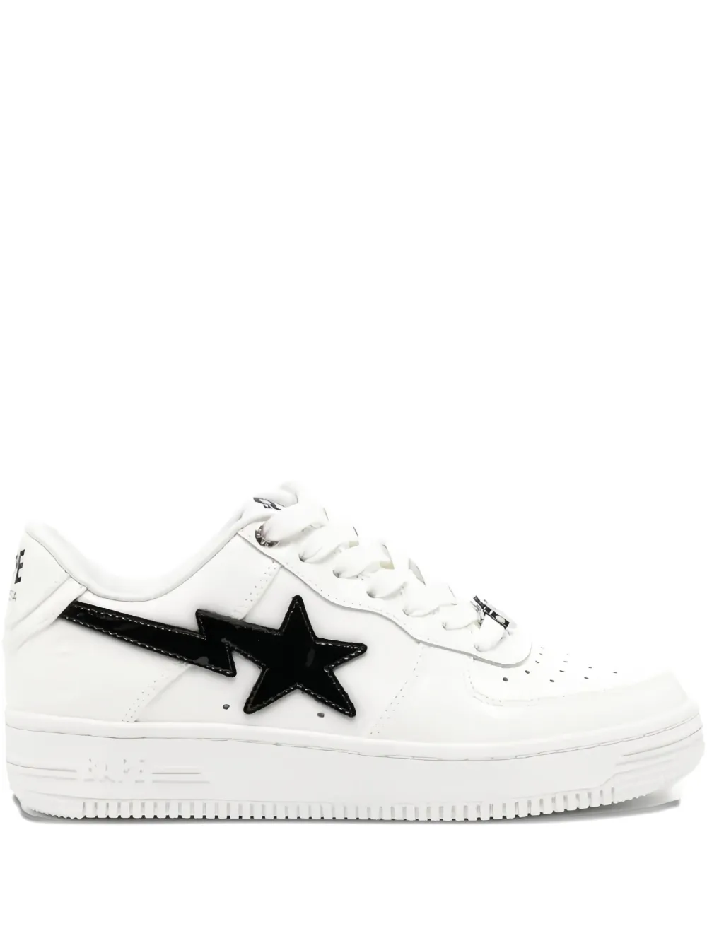 A BATHING APE® star-embellishment leather sneakers - ホワイト