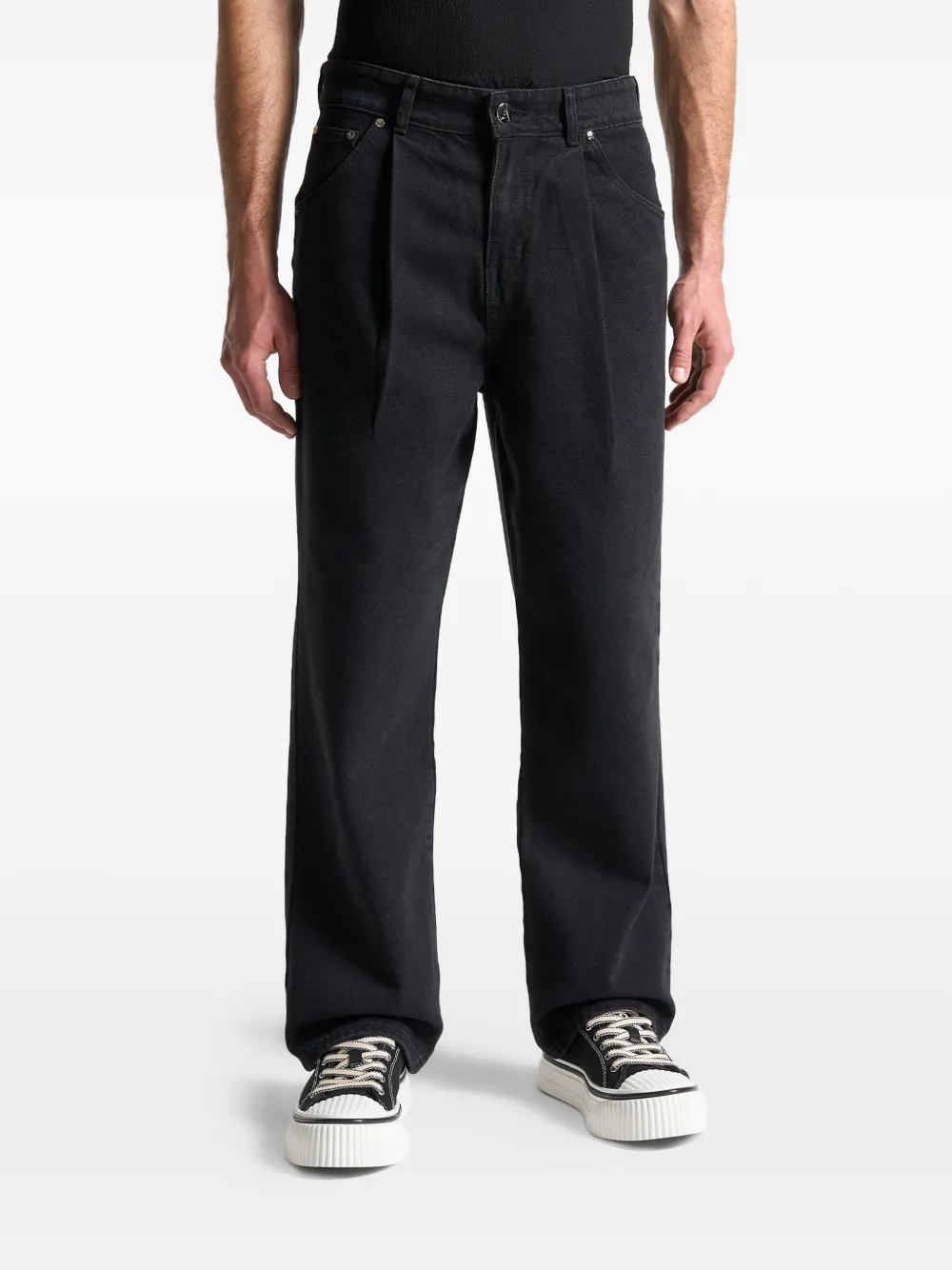 Manière De Voir Arnault pleated jeans Zwart