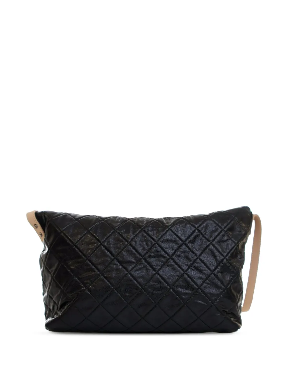 Pre-owned Chanel 2009-2010 Reissue Quilted Caviar Messenger Flap Crossbody Bag In Black