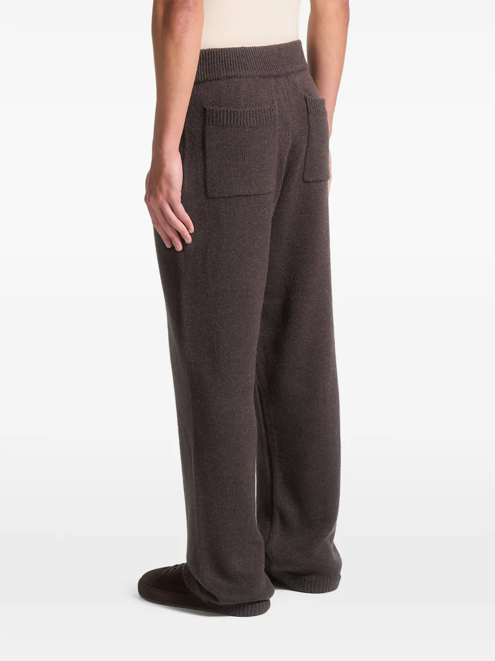 Manière De Voir elastic-waist knitted track pants Bruin