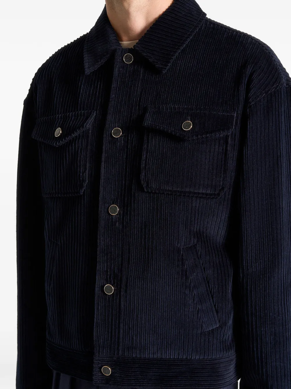 Manière De Voir corduroy jacket Blauw