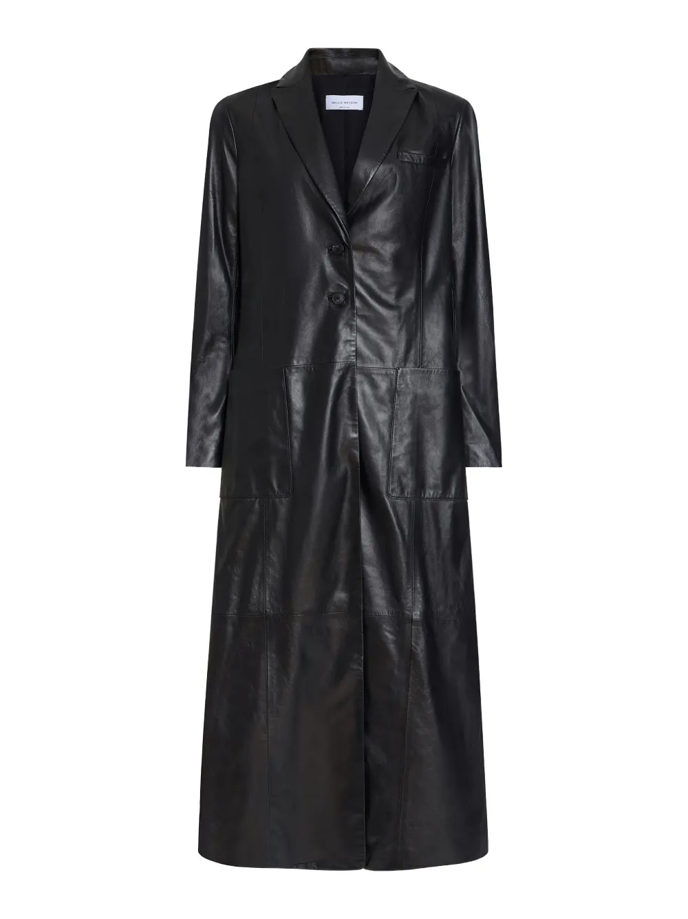 Nells Nelson Delphine Leather Coat In Black