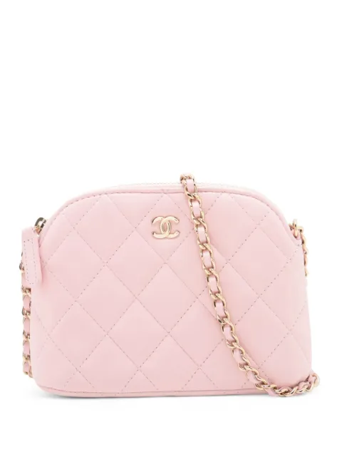 CHANEL Pre-Owned 2021-2025 Mini CC Quilted Lambskin Dome Clutch with Chain crossbody bag