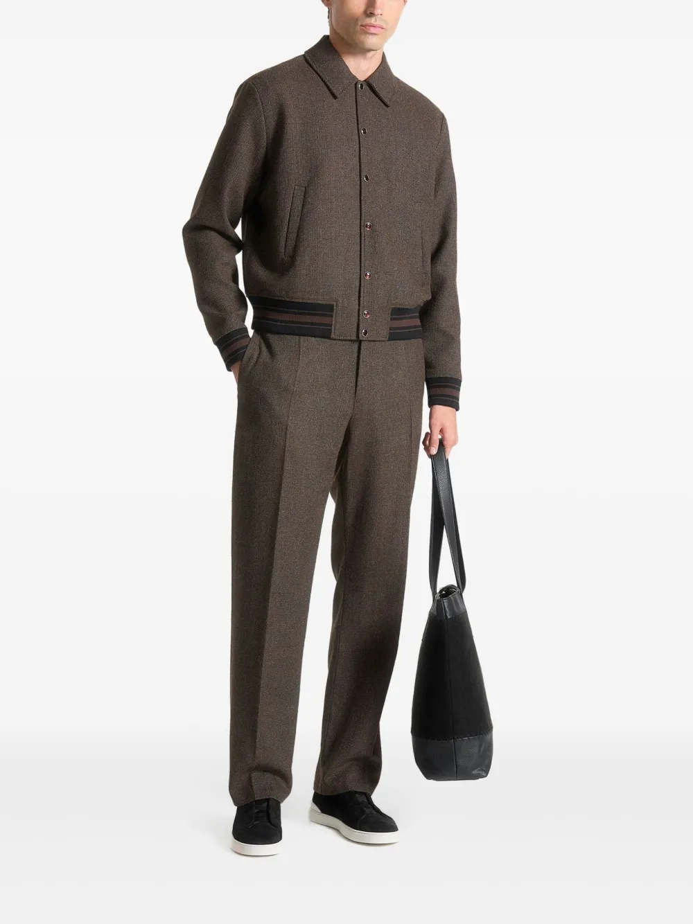  Manière De Voir Houndstooth Jacket - Brown 