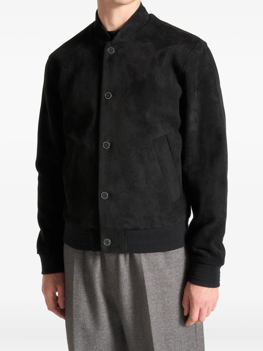 Manière De Voir Button-up bomberjack Zwart